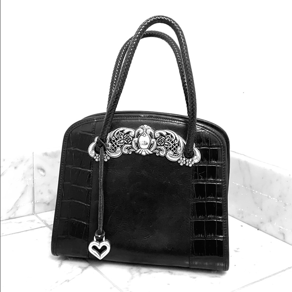 Black, leather, vintage Brighton handbag.